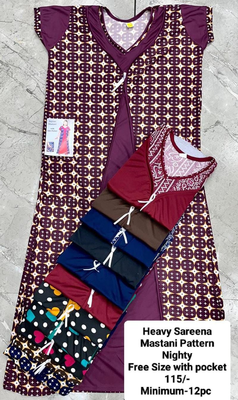 Heavy Sareena Mastani Pattern Nighty