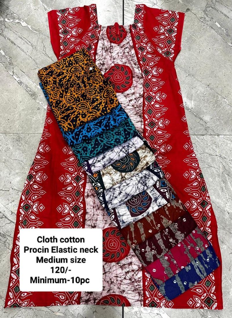 Cloth Cotton Procin Elastic Neck Nighty