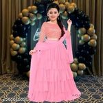 Women and Baby Girls Lehenga Choli 3-Piece Set with Embroidery Work 1