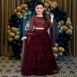 Women and Baby Girls Lehenga Choli 3-Piece Set with Embroidery Work 3