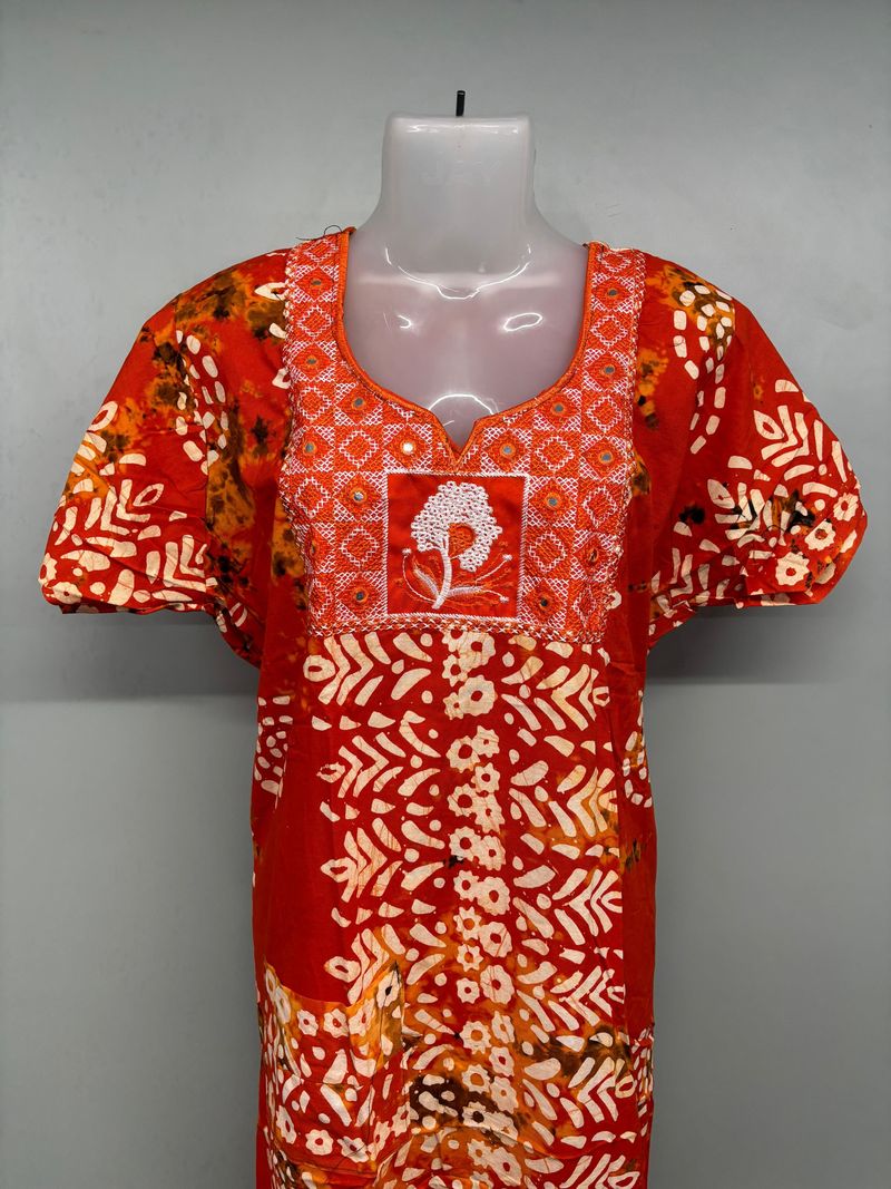 Batik Work Nighty Cotton