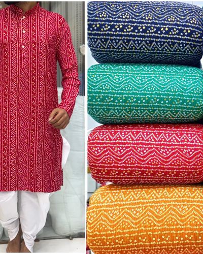 Men's Kurta Bandhani Print