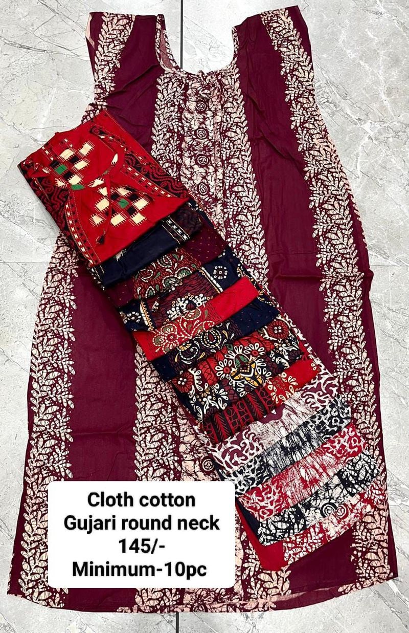 Cloth Cotton Gujari Round Neck Nighty
