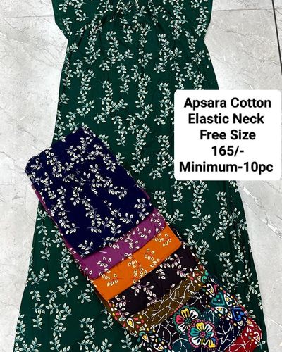 Apsara Cotton Elastic Neck Nighty