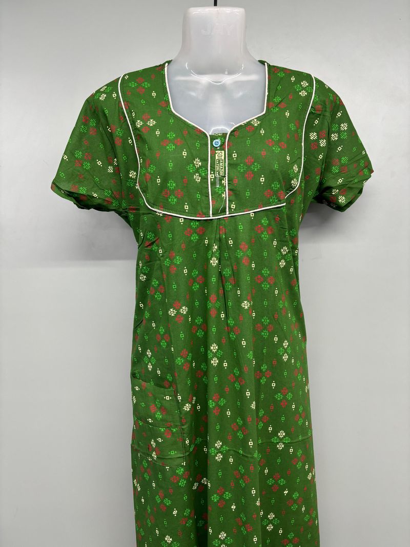 Apsara Piping Cotton Nighty
