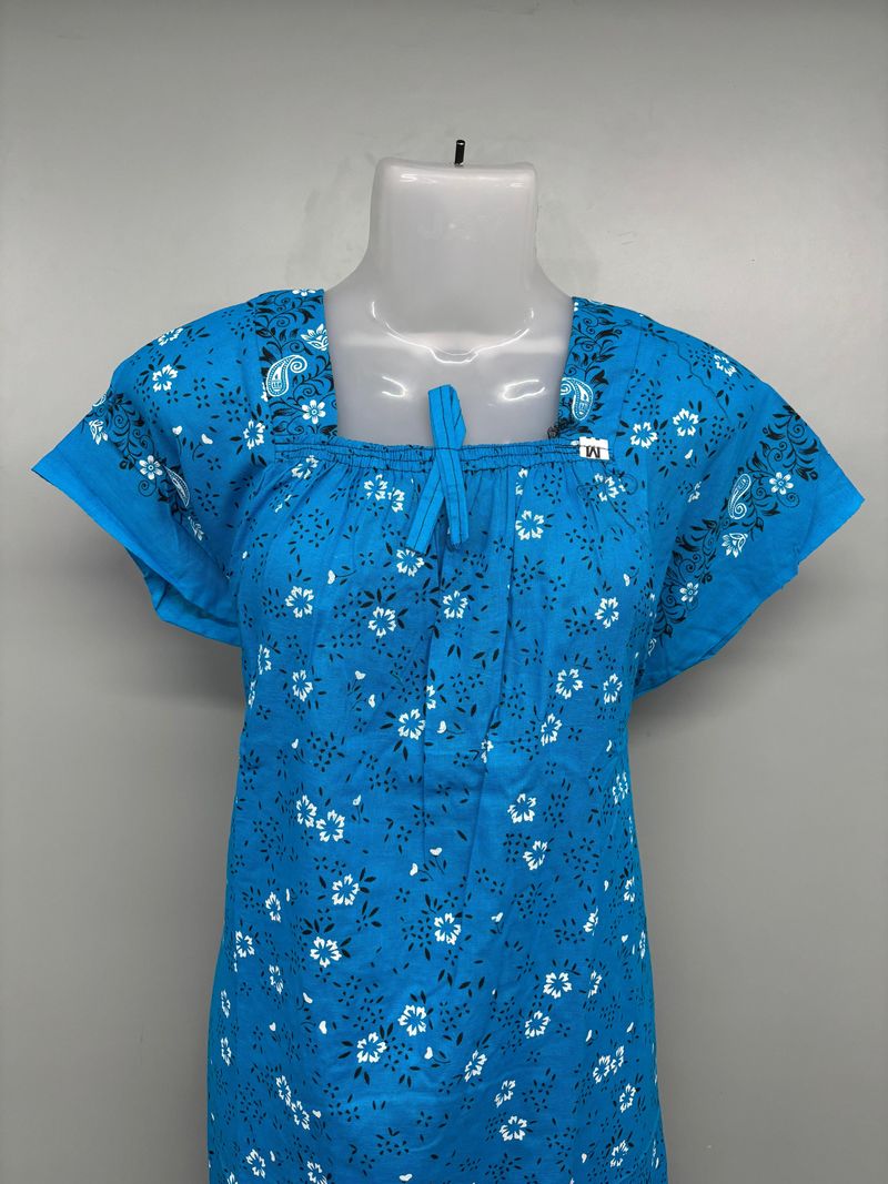 Cloth Cotton Carola Elastic Neck Nighty