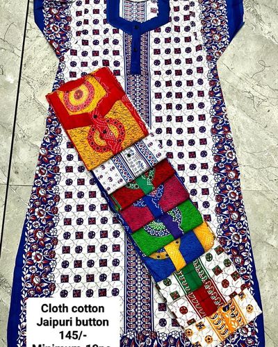 Cloth Cotton Jaipuri Button Nighty