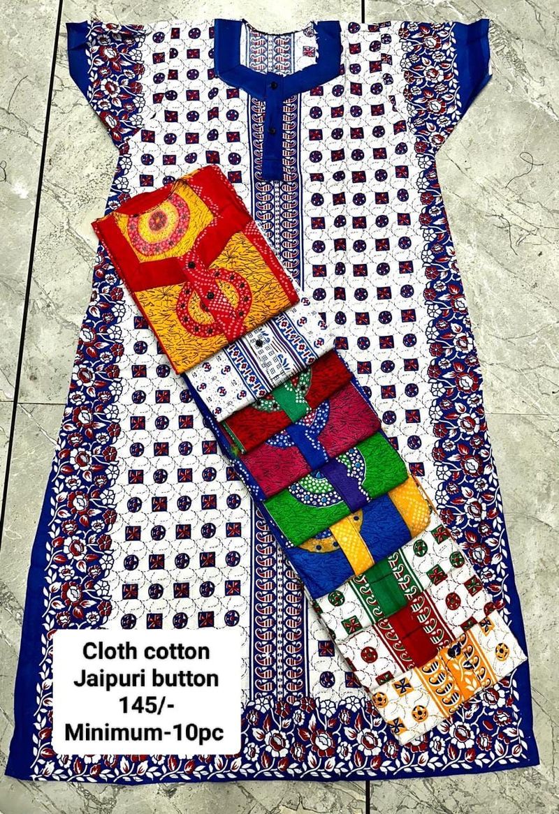Cloth Cotton Jaipuri Button Nighty