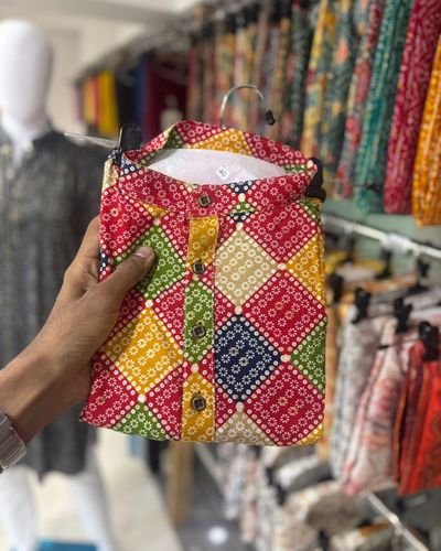 Bandhni Print Premium Rayon Kurta