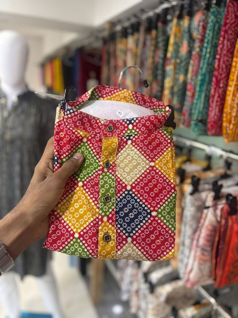 Bandhni Print Premium Rayon Kurta
