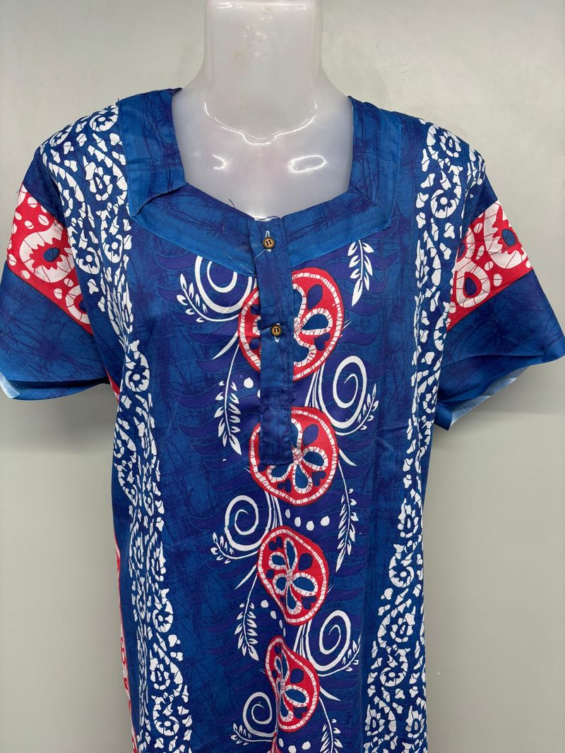 Cloth Chirag Cotton Button Neck Nighty