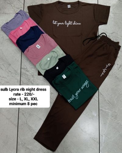 Sulb Lycra Rib Night Dress