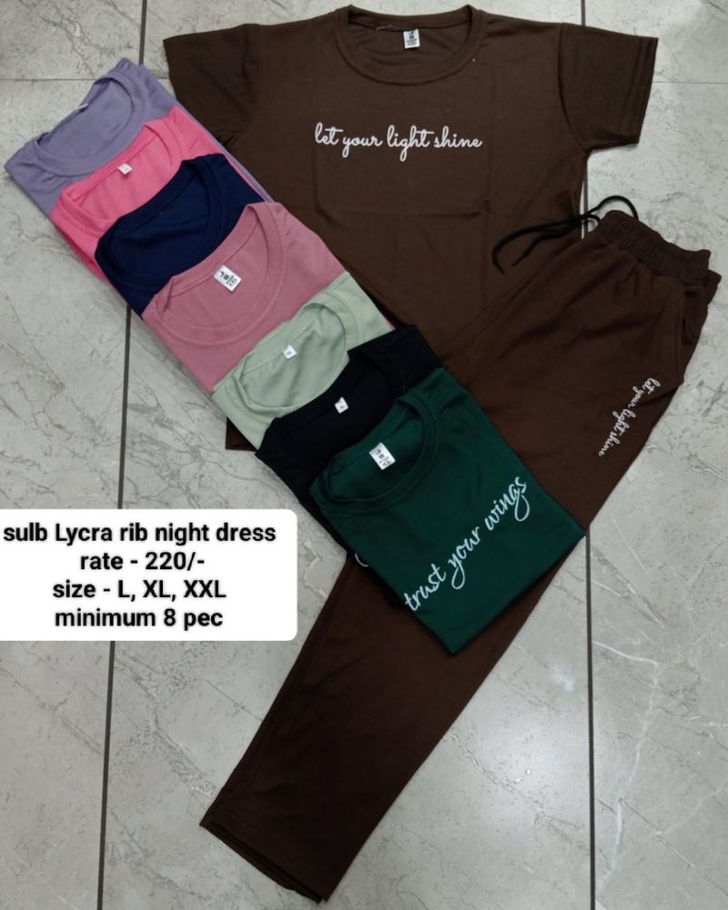 Sulb Lycra Rib Night Dress